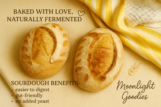 Baked fresh sourdough bread full size